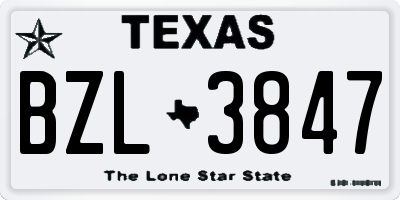 TX license plate BZL3847