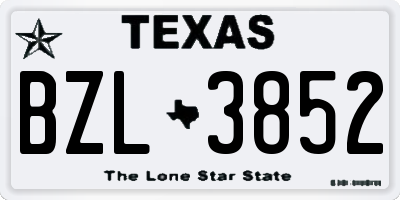 TX license plate BZL3852