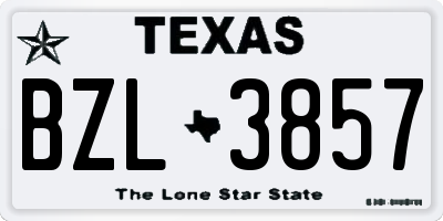 TX license plate BZL3857