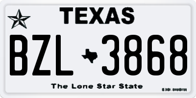 TX license plate BZL3868