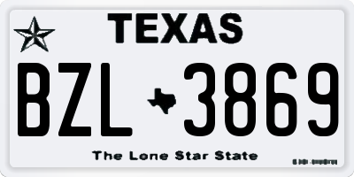 TX license plate BZL3869
