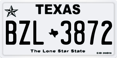 TX license plate BZL3872