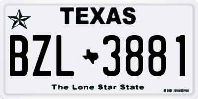 TX license plate BZL3881