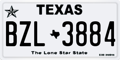 TX license plate BZL3884