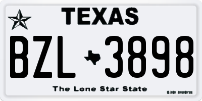 TX license plate BZL3898