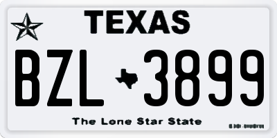 TX license plate BZL3899