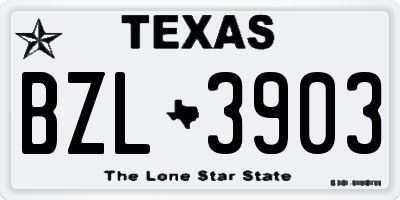 TX license plate BZL3903