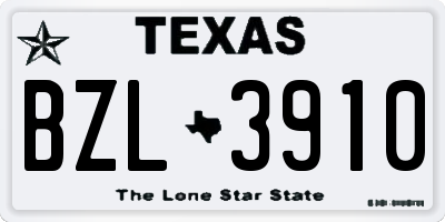TX license plate BZL3910