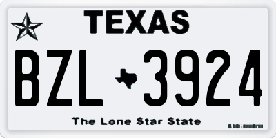 TX license plate BZL3924