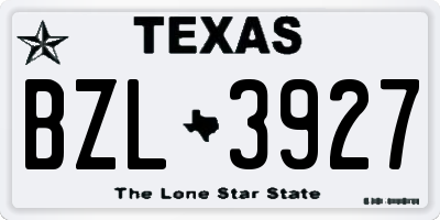 TX license plate BZL3927