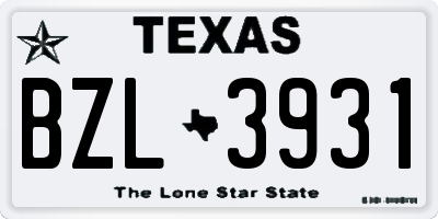 TX license plate BZL3931