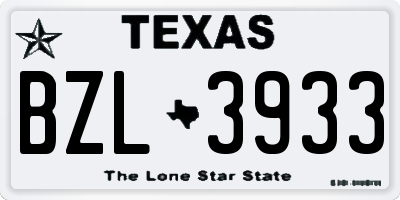 TX license plate BZL3933