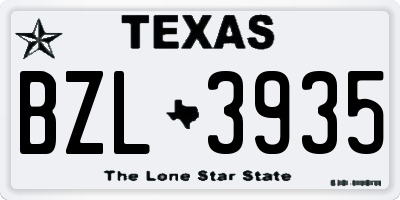 TX license plate BZL3935