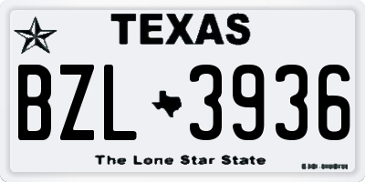 TX license plate BZL3936