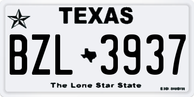 TX license plate BZL3937