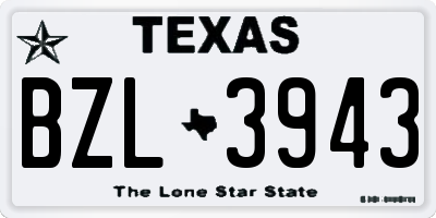 TX license plate BZL3943