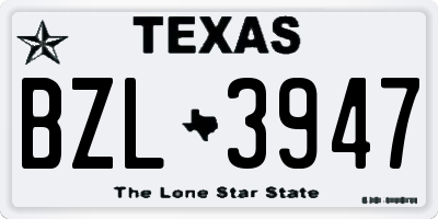 TX license plate BZL3947