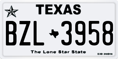 TX license plate BZL3958