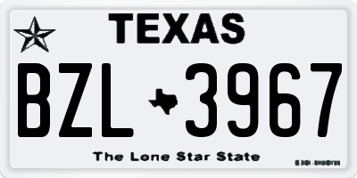 TX license plate BZL3967