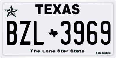 TX license plate BZL3969