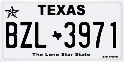 TX license plate BZL3971