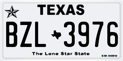 TX license plate BZL3976