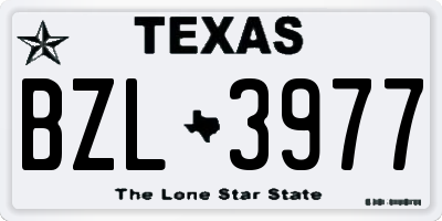TX license plate BZL3977
