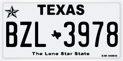 TX license plate BZL3978