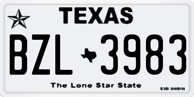 TX license plate BZL3983