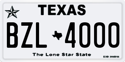 TX license plate BZL4000