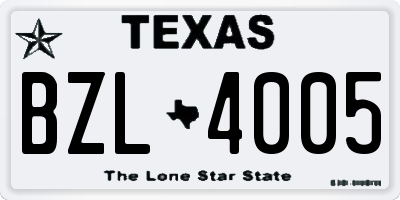 TX license plate BZL4005