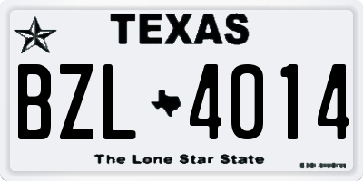 TX license plate BZL4014