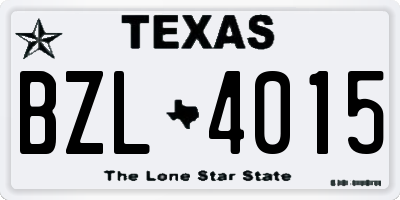 TX license plate BZL4015