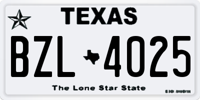 TX license plate BZL4025
