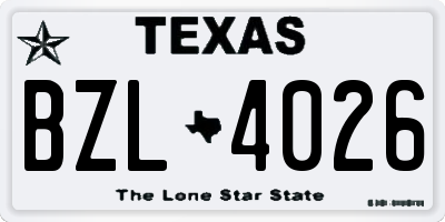 TX license plate BZL4026