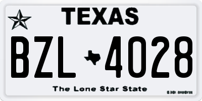TX license plate BZL4028