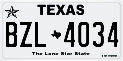 TX license plate BZL4034