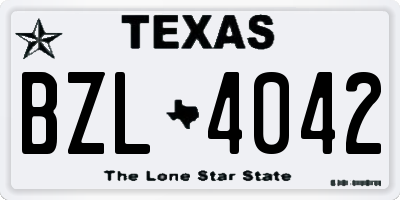 TX license plate BZL4042