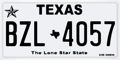 TX license plate BZL4057