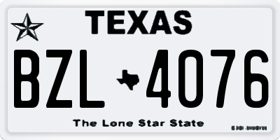 TX license plate BZL4076