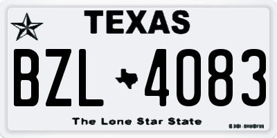 TX license plate BZL4083