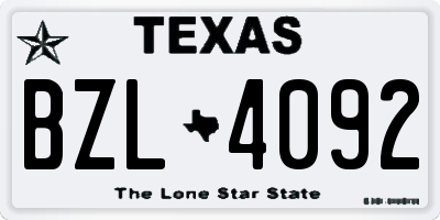 TX license plate BZL4092