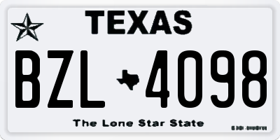 TX license plate BZL4098