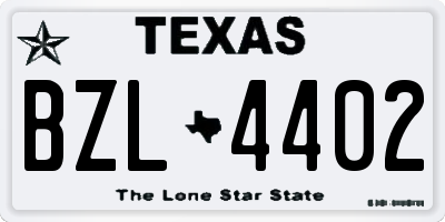 TX license plate BZL4402