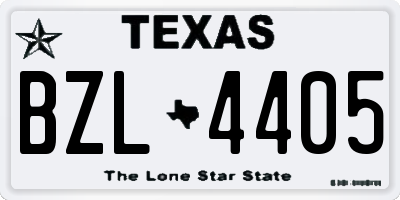 TX license plate BZL4405