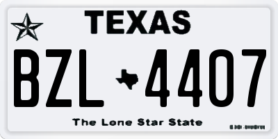 TX license plate BZL4407