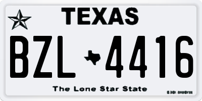 TX license plate BZL4416