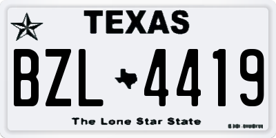 TX license plate BZL4419