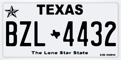 TX license plate BZL4432