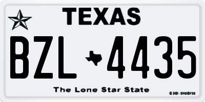 TX license plate BZL4435